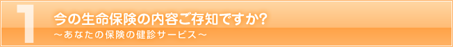 １.　今の生命保険の内容をご存知ですか？　～あなたの保険の健診サービス～
